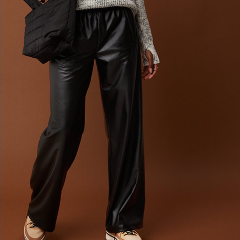 Offline Real Luxe Faux Leather Wide Leg pants